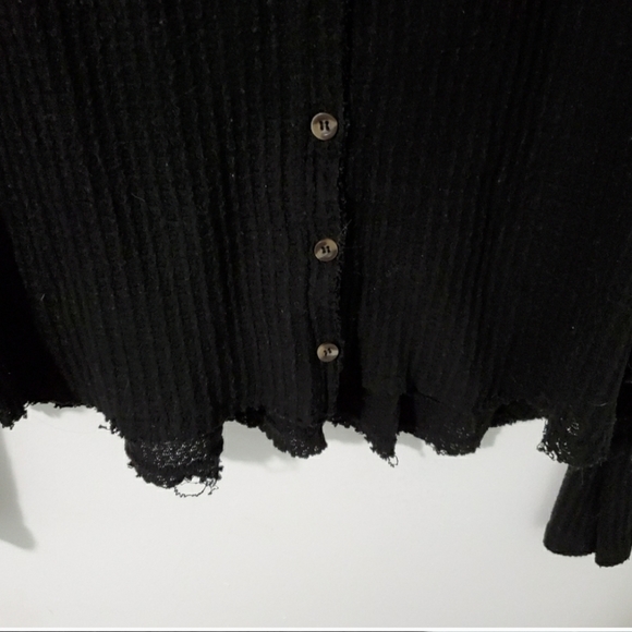 Urban Outfitters Black Jojo Button Up Thermal L - Picture 10 of 12